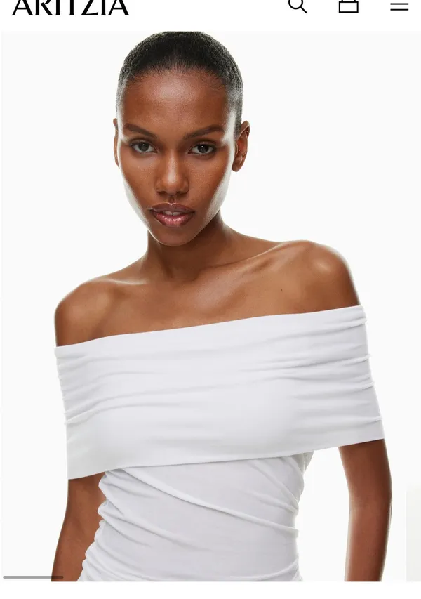 Aritzia White Off-The-Shoulder Top - Image 2