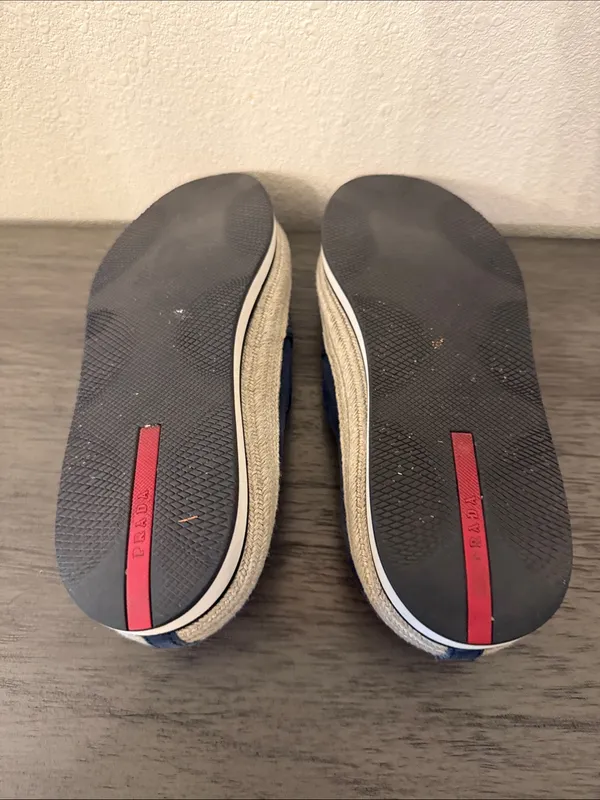 PRADA Navy Blue Suede Espadrille Platform Slip on Sneakers IT‎ 37 US 7 - Image 8