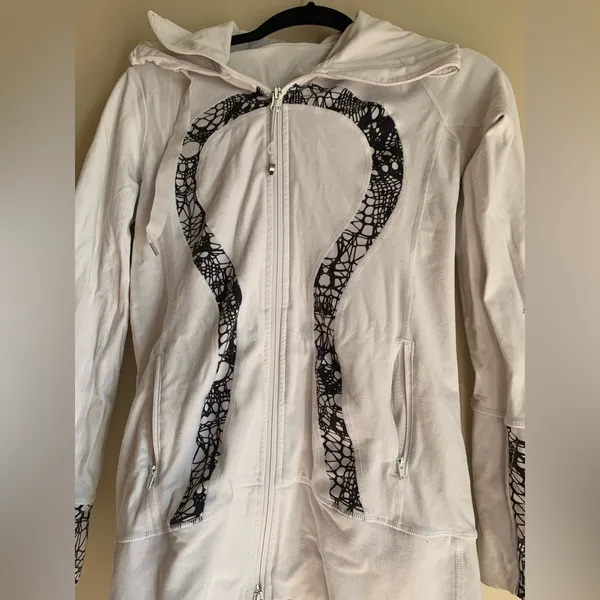 lululemon athletica White Black Women Jacket Coat Lightweight Athletic Size 4 - Image 2