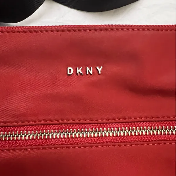 DKNY Gia Red with Black Strap Nylon Crossbody bag - Image 8