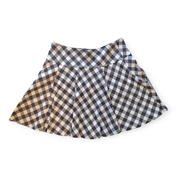 Lauren Ralph Lauren | NWT Sz 8 Brown Cream Plaid Wool A-Line Flared Skater Skirt - Image 2
