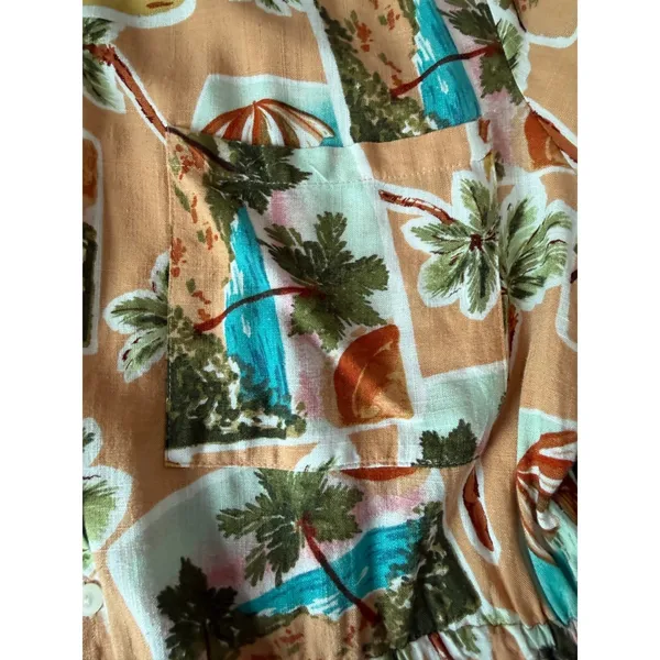 Label of Love Tropical Palm Tree Print Romper Playsuit Larg Resort Vacation Boho - Image 12