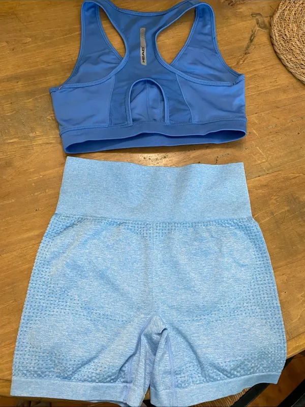 Head Women's Athletic Shorts and Sports Bra Set in Blue - Image 5