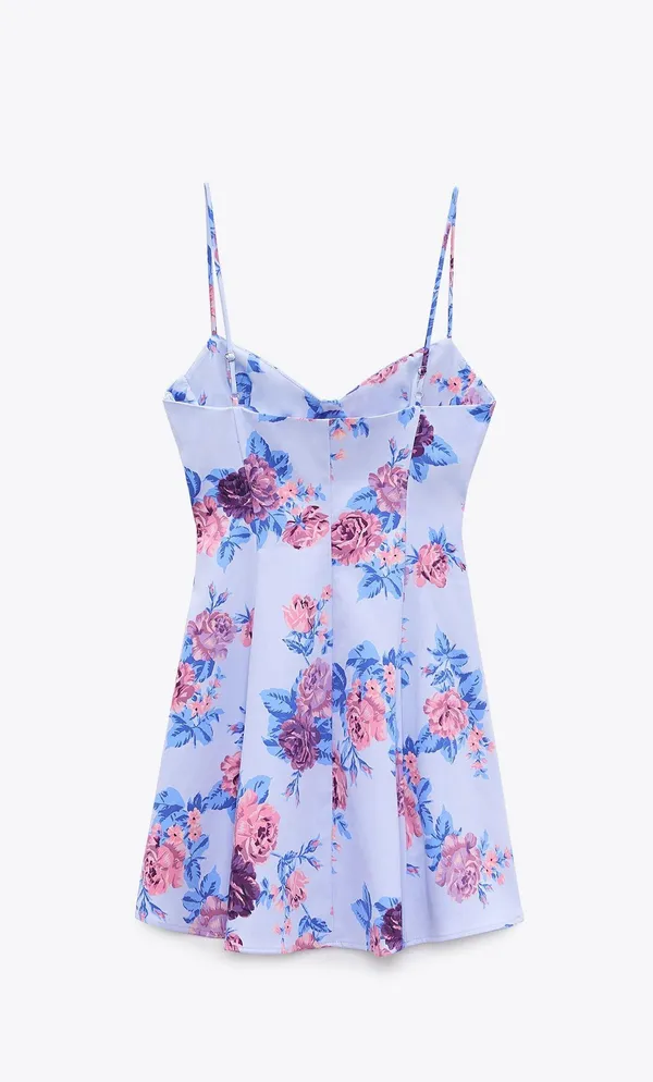 net floral print corset style mini boho dress - Image 8