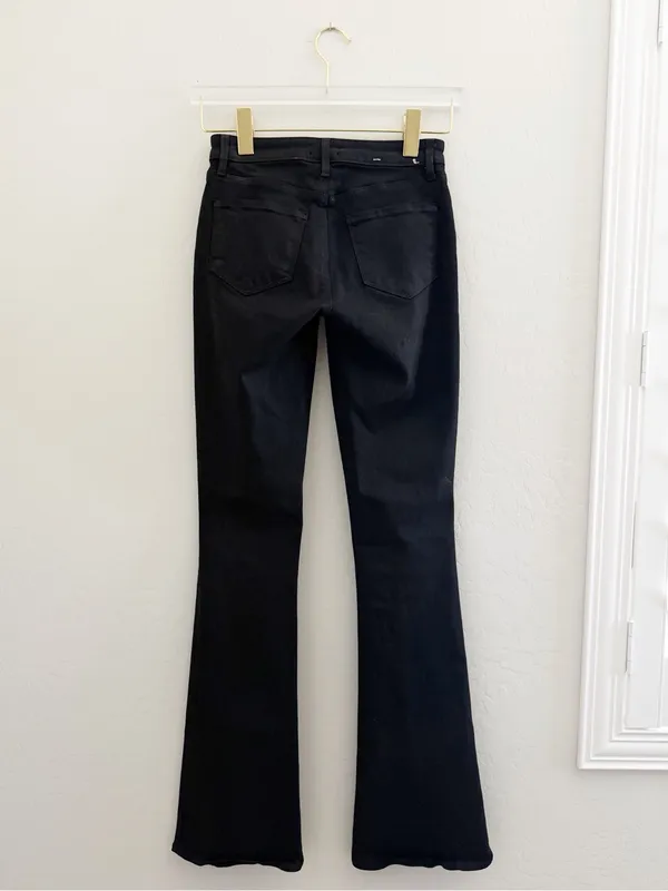 L’agence Selma Coated Bootcut Jean in Noir Black Size 25 - Image 7