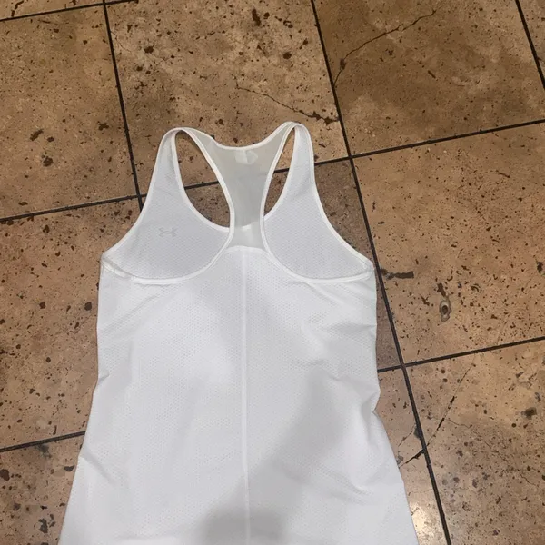 Under Armour White Mesh Racerback Tank Top - Image 4