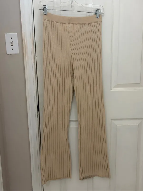 Aerie Ribbed Pant and Cropped Zip Up Sweater Set - Image 6
