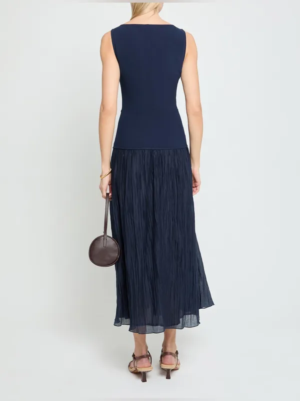 NWT Kourt Erin Midi Dress size 4 navy blue drop waist few moda - Image 4