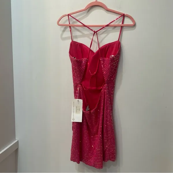 NWT Blush Prom 20400 Bubblegum Short Sequin Cocktail Dress Formal Homeco… - Image 7