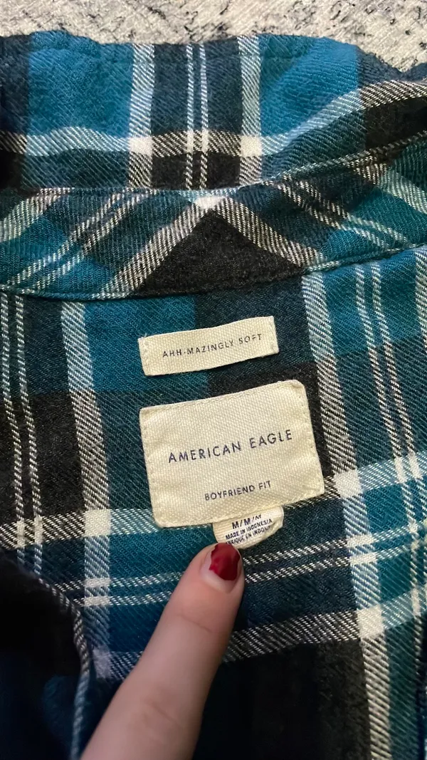 American Eagle Outfitters Blue Flannel - Image 2