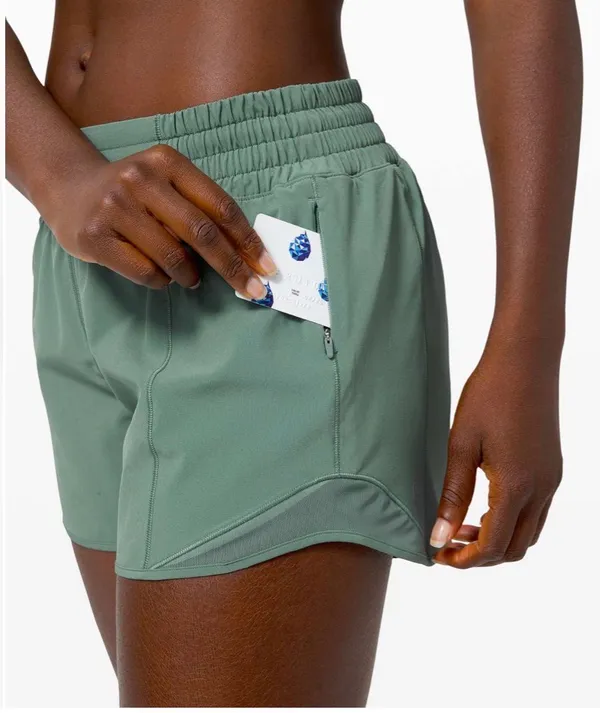 Green Lululemon Shorts Hotty Hot 4" - Image 3