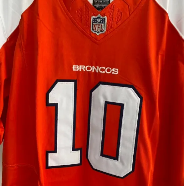 Bo Nix #10 Denver Broncos Orange Home Game Jersey NWT - Image 3