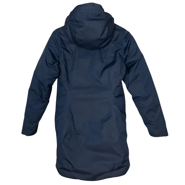 The North Face Parka Jacket Coat Women Navy Blue Hood Insulated NO‎ FUR TRIM Sml - Image 2