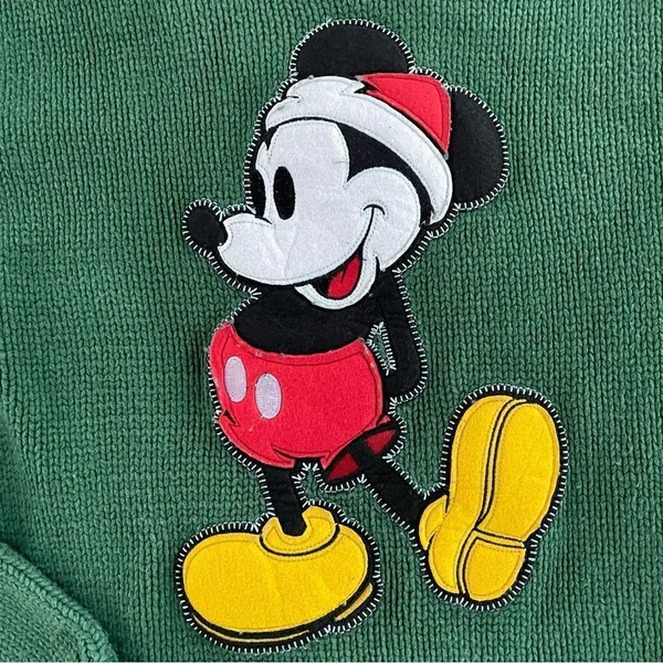 Disney Mickey Mouse Felted Applique Cotton Sweater L - Image 2
