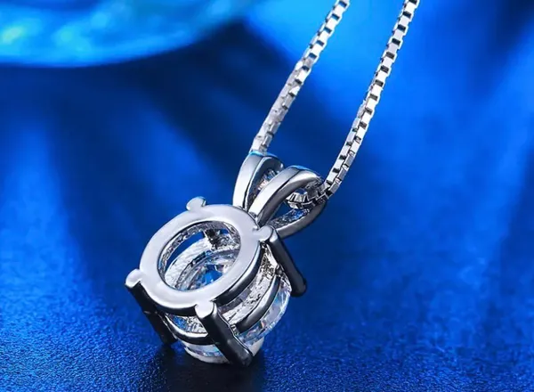 New CZ 2 Kt Sterling Silver Necklace - Image 2