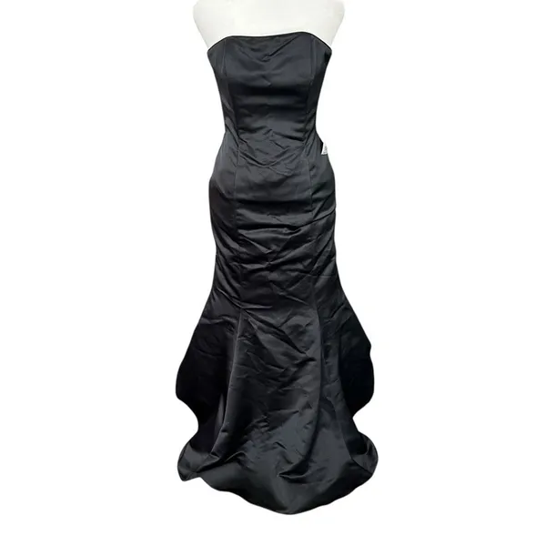 Vintage Gunne Sax Jessica McClintock Black Mermaid Gown NWT XS Strapless Y2K - Image 2