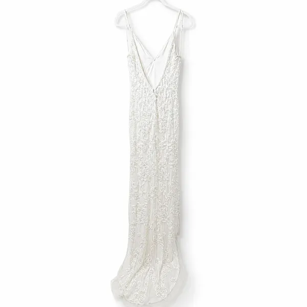 NEW Lulus Luxe Bridal Everlasting Passion Sequin Breaded Backless Wedding Dress - Image 9