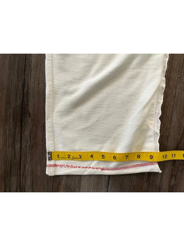 HANK Y2K White Sweatpants Made in Hollywood Cotton Sz L - Image 5