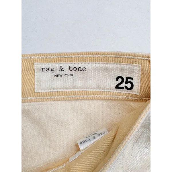 Rag & Bone Maya High Rise Ankle Slim‎ Jeans 25 Cream Silver Metallic Moonshine - Image 6