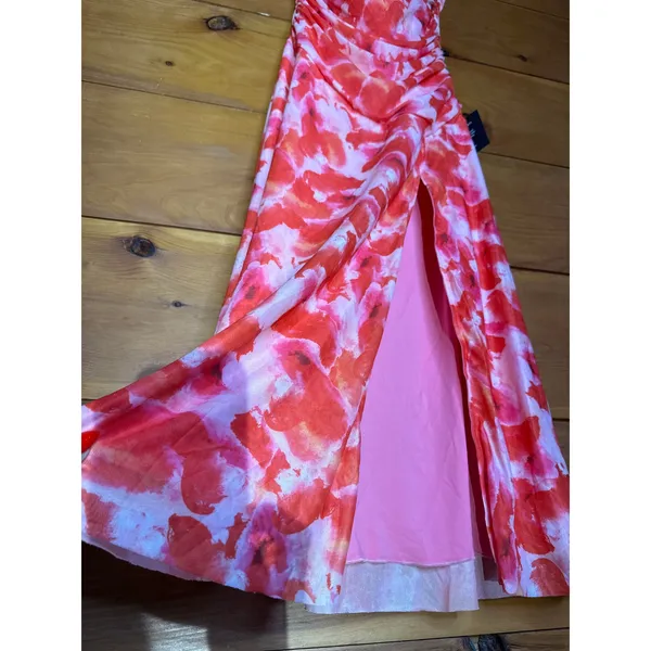 Lulus Chania Pink Multi Abstract Strapless Midi Dess Cruise Resort Party Medium - Image 5