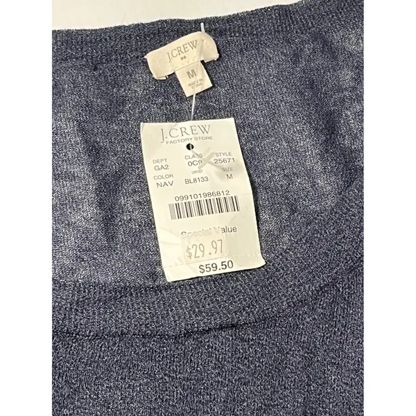New w tags J Crew Factory Stone Blue Knit Sweater with Pockets Size M‎ - Image 2