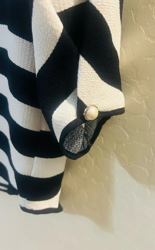 Zara Navy and White Striped Blouse - Image 2
