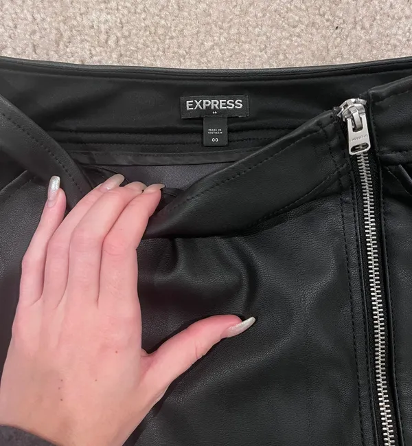 Faux Leather Mini Skirt - Image 2
