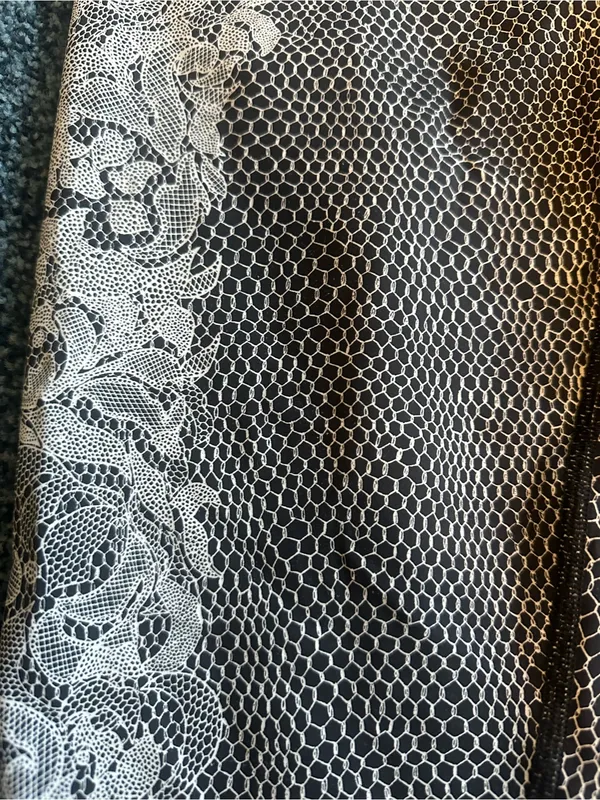 Lululemon Wunder Under Black & White Lace Nulux Leggings size 8 Excellent - Image 11