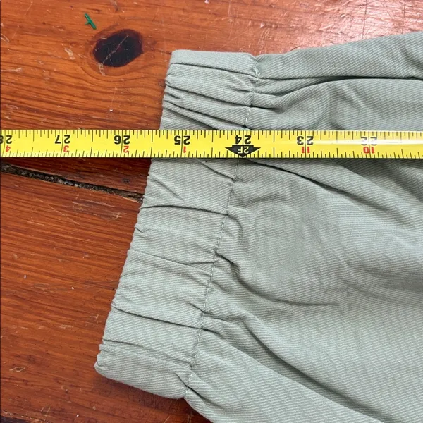Halara Womens Jogger Pants Mid Rise Pleated Pockets Cotton Twill Green Medium‎ - Image 5