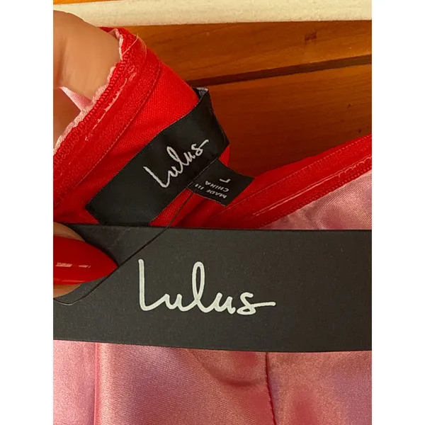 NWT Lulus Indescribable Poise Pink Ombre Satin Strapless Midi Dress Gala Size L - Image 8