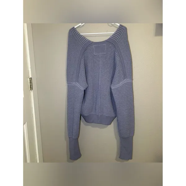Free People Into You Purple Knit Pullover Oversized Sweater Women’s Size Medium - Image 5