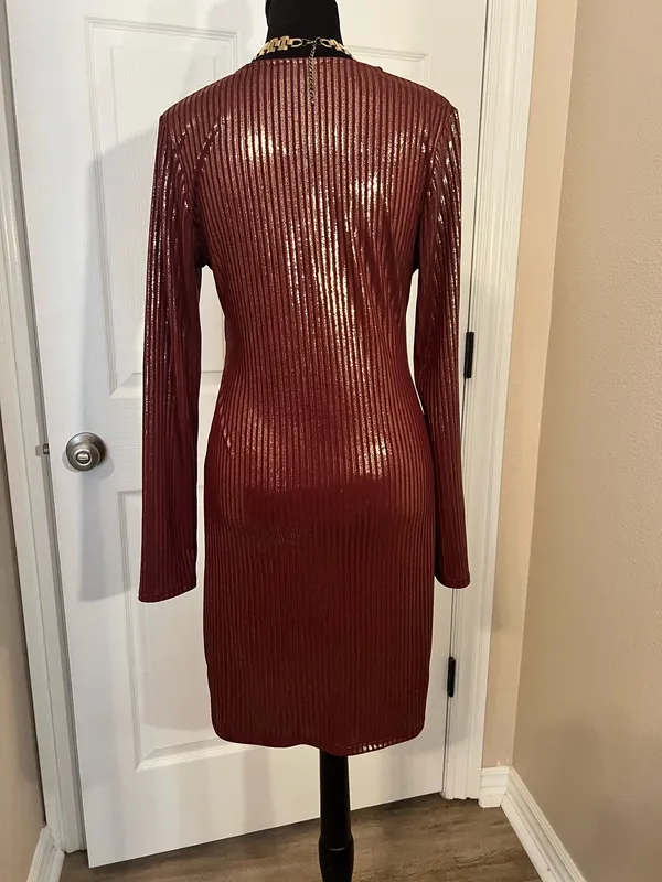 Lulus Sexy Burgundy Bodycon Dress Size medium - Image 4
