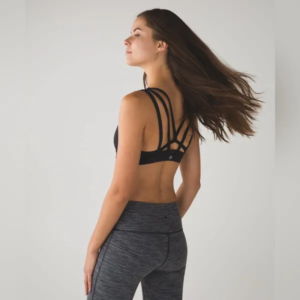 Women’s lululemon athletica Black Multi Strap Energy Bra Exhale Gym Sports Bra 8 - Image 7