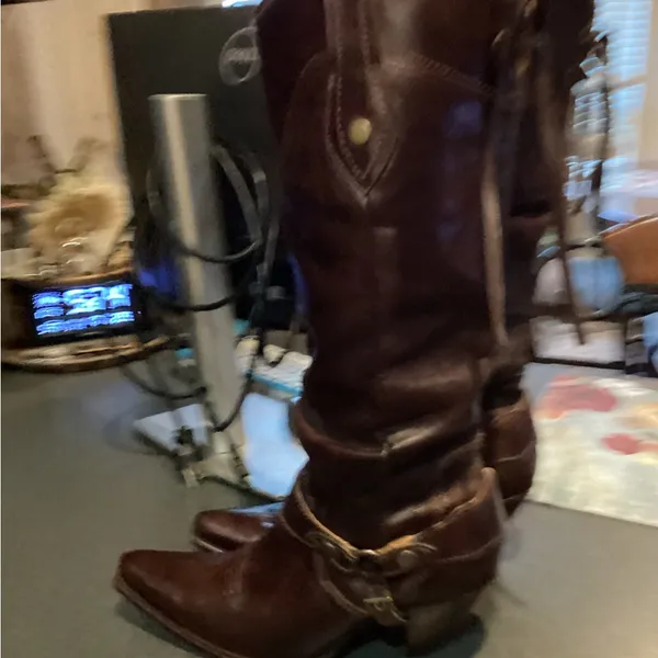 Brown Leather Heeled Boots Size undefined - Image 4