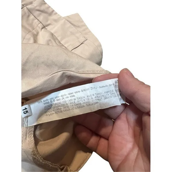 Zara Women's Sz Small Gabardine Top with Belt Light Beige Khaki Strapless Cotton - Image 14