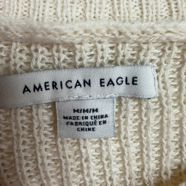 American Eagle Medium Sweater Rainbow Stripe Cropped Balloon Sleeve Oversized - Image 8