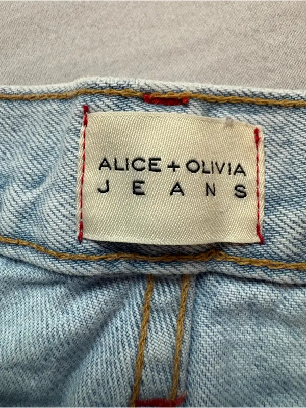Alice + Olivia Amazing High Rise Boyfriend Jeans 27 Distressed Light Wash - Image 3