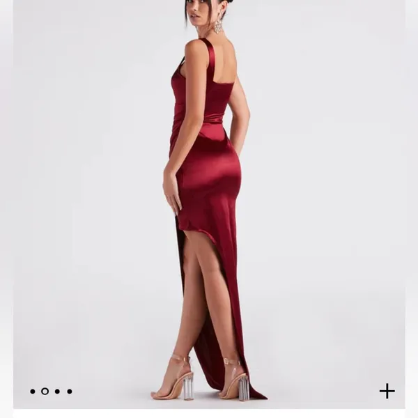 Windsor Callie High Slit Satin Formal Dress - Image 2
