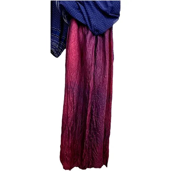 Handmade Vintage OOAK 70s Women's Boho Prairie Polka Dot Maxi Dress Sheer Size XXS - Image 10