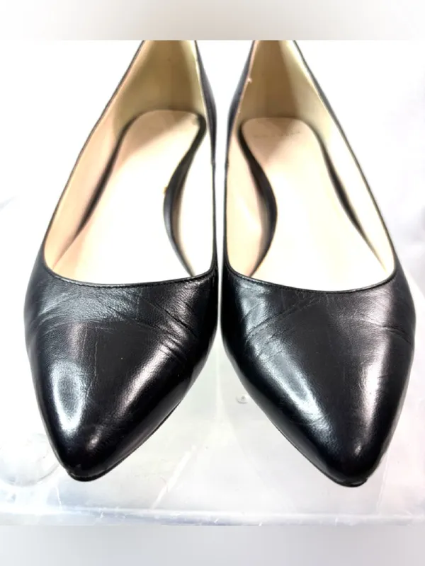 Cole Haan 8.5 Workwear Kitten Heel Black Leather Round-Toe Pumps - Funeral - Image 3