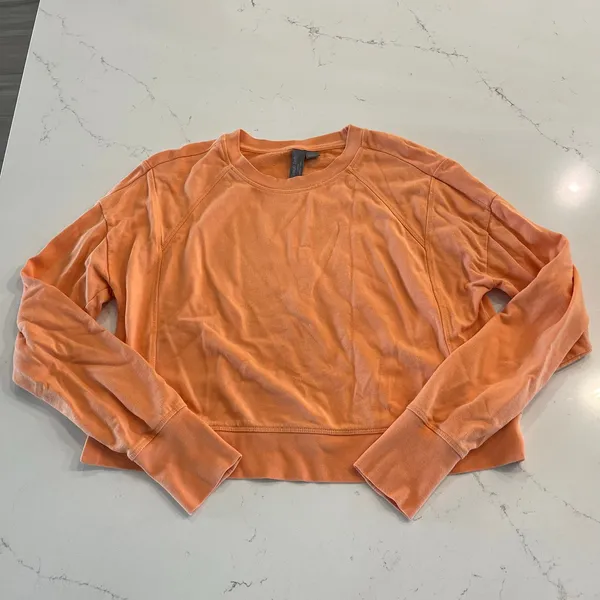 Sweaty Betty‎ After Class Crop Sweatshirt Orange Size Small 4-6 - Image 2