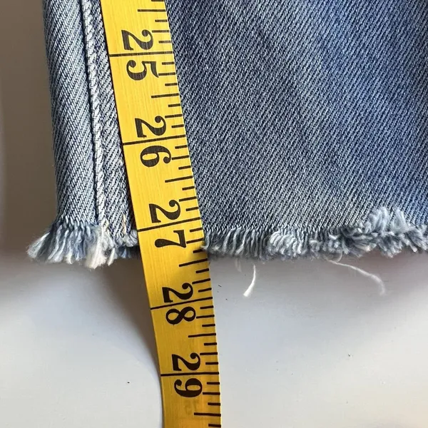 Kancan Jeans Womens 5/26 Light Wash Mid Rise Distressed Destroyed Tapered Denim - Image 12