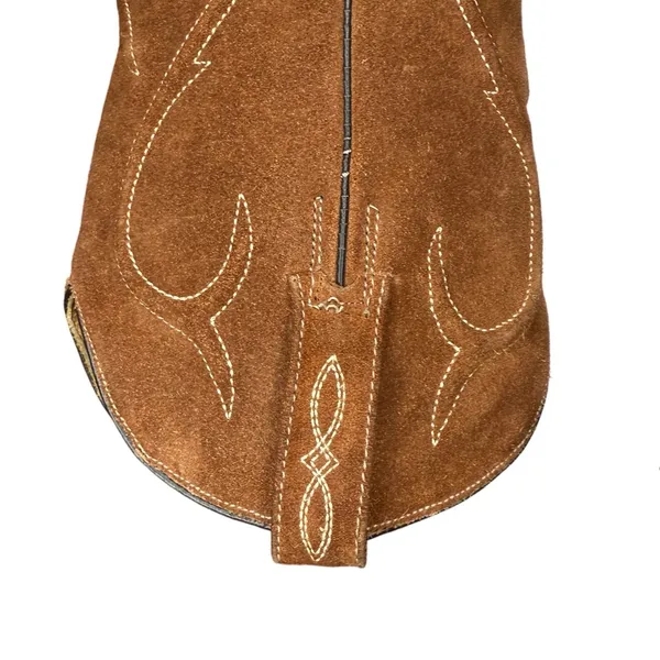 Stetson Tan Brown Suede Leather Boots 7 Western Classic Snip Toe Handmade Mexico - Image 8
