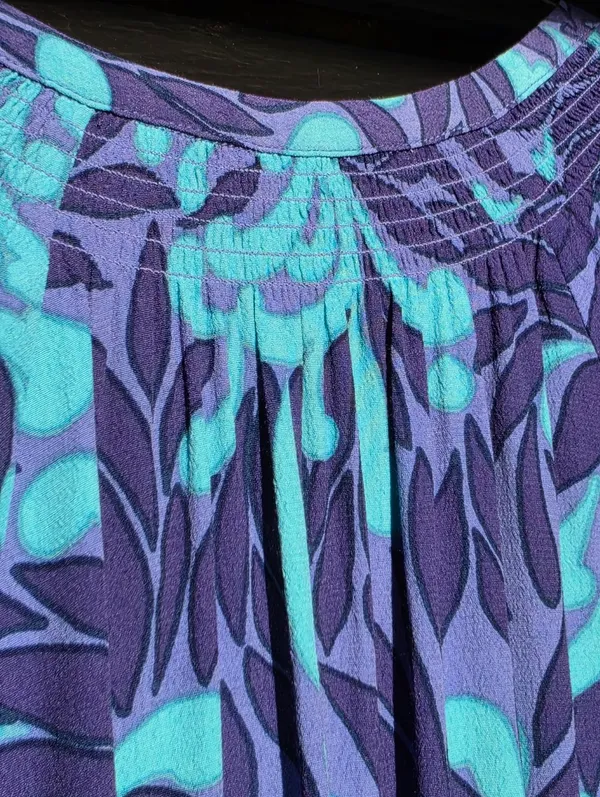 New Rachel Zoe Blue Purple Printed Long Sleeved Dress Small - Image 11