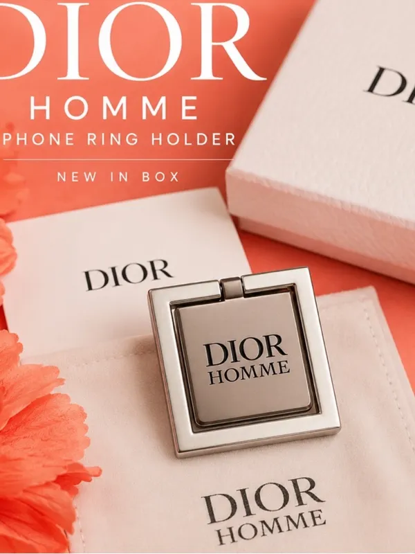 Christian Dior Homme Silver Cell Phone Ring Holder NIB Luxury Designer Tech Accessory - Image 7