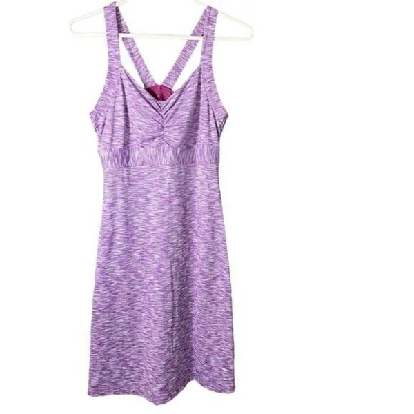 PrAna Women's Amaya Eggplant Purple Space Dye Shelf‎ Bra Racerback Dress Size S - Image 4