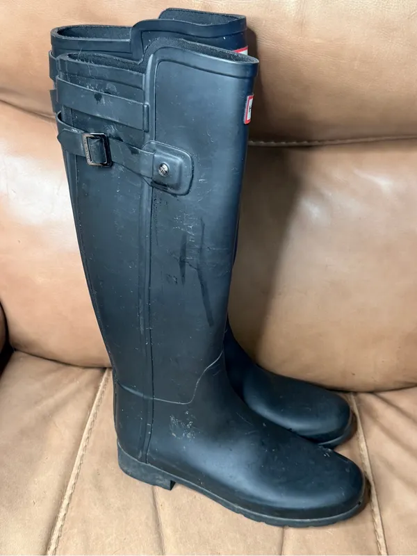 Hunter Norris Field Side Adjustable Black Boots - Image 6