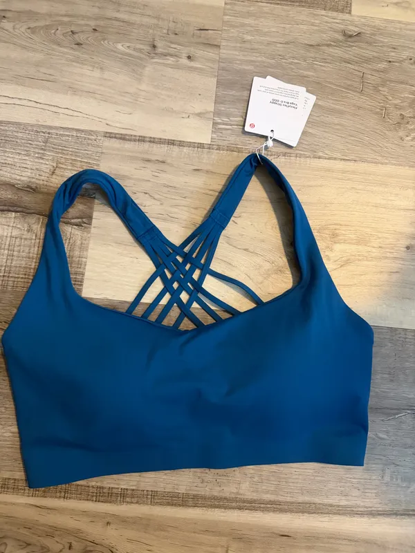Lululemon FlexyFlex Strappy Yoga Bra D-DDD Jet Set Blue Size S/M NWT - Image 3