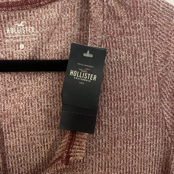 Hollister V-Neck Long Sleeve Top -‎ Mauve - Image 4