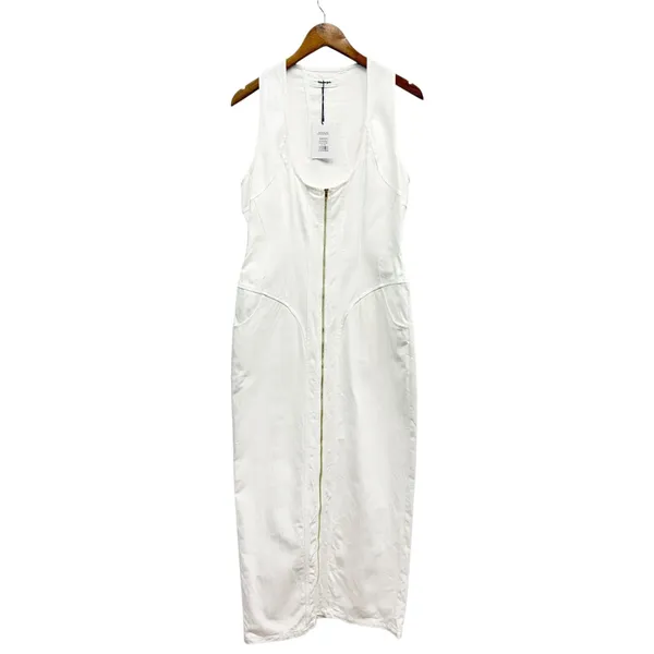 Showpo. Scoop Neck Racer Back Fitted Maisy Dress in White size 8 NWT - Image 4